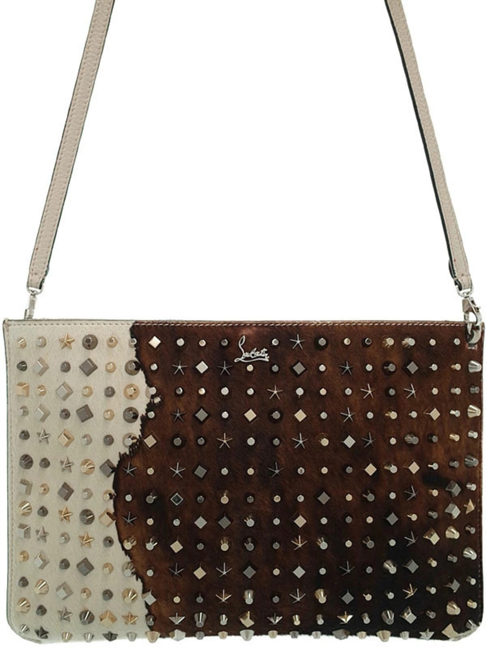 Christian Louboutin Multi Studded Pony Cowboy Clutch Bag
